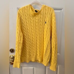 Polo Ralph Lauren Yellow Cable Knit Sweater size XL